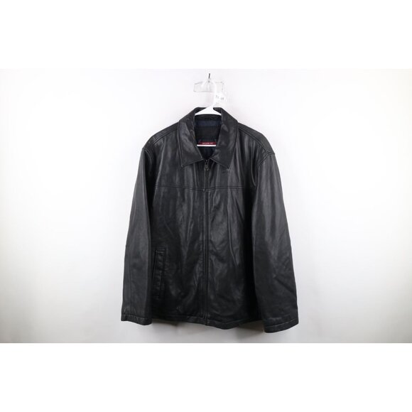 Vintage Dockers Mens XL Quilted Soft Leather Iconic Bomber Jacket